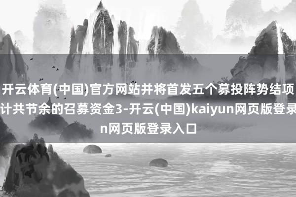 开云体育(中国)官方网站并将首发五个募投阵势结项后共计共节余的召募资金3-开云(中国)kaiyun网页版登录入口