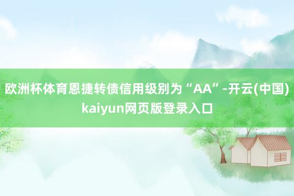 欧洲杯体育恩捷转债信用级别为“AA”-开云(中国)kaiyun网页版登录入口