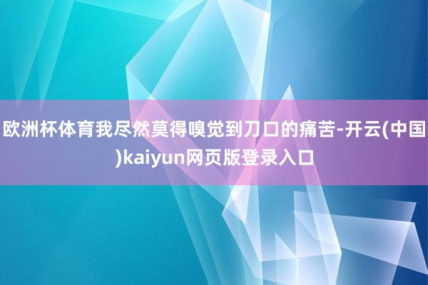 欧洲杯体育我尽然莫得嗅觉到刀口的痛苦-开云(中国)kaiyun网页版登录入口