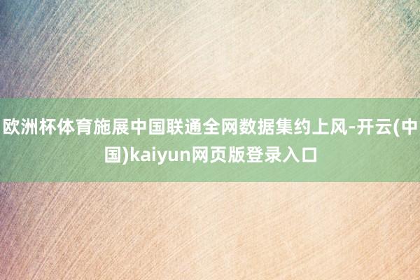 欧洲杯体育施展中国联通全网数据集约上风-开云(中国)kaiyun网页版登录入口