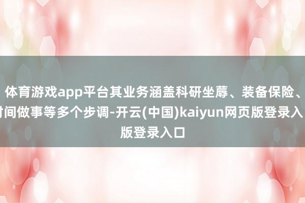 体育游戏app平台其业务涵盖科研坐蓐、装备保险、时间做事等多个步调-开云(中国)kaiyun网页版登录入口