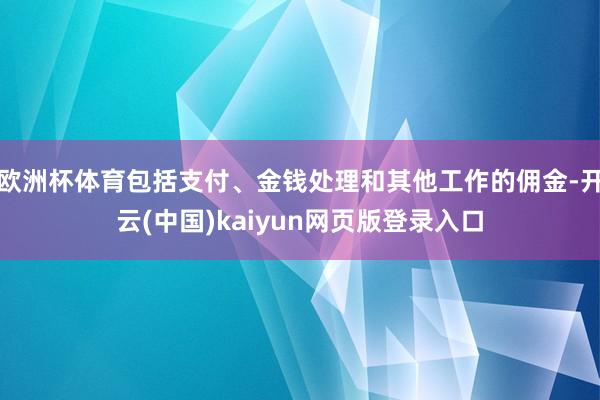 欧洲杯体育包括支付、金钱处理和其他工作的佣金-开云(中国)kaiyun网页版登录入口