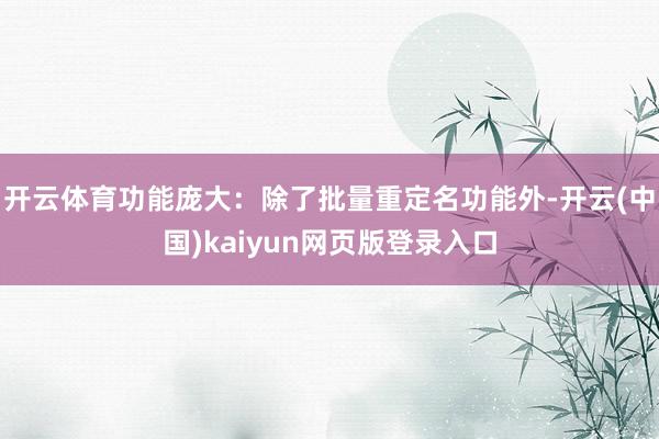 开云体育功能庞大：除了批量重定名功能外-开云(中国)kaiyun网页版登录入口