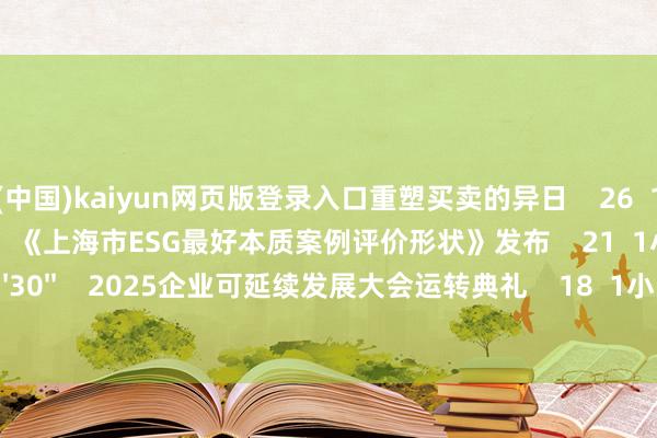 开云(中国)kaiyun网页版登录入口重塑买卖的异日 26 1小时前 05'02'' 《上海市ESG最好本质案例评价形状》发布 21 1小时前 01'30'' 2025企业可延续发展大会运转典礼 18 1小时前 一财最热 点击关闭-开云(中国)kaiyun网页版登录入口